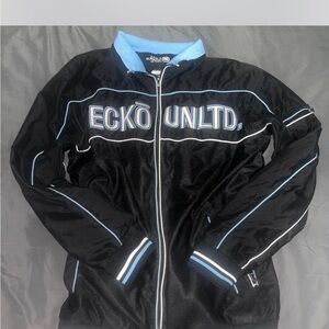 Ecko Unlimited Black Jacket with Blue Highlights